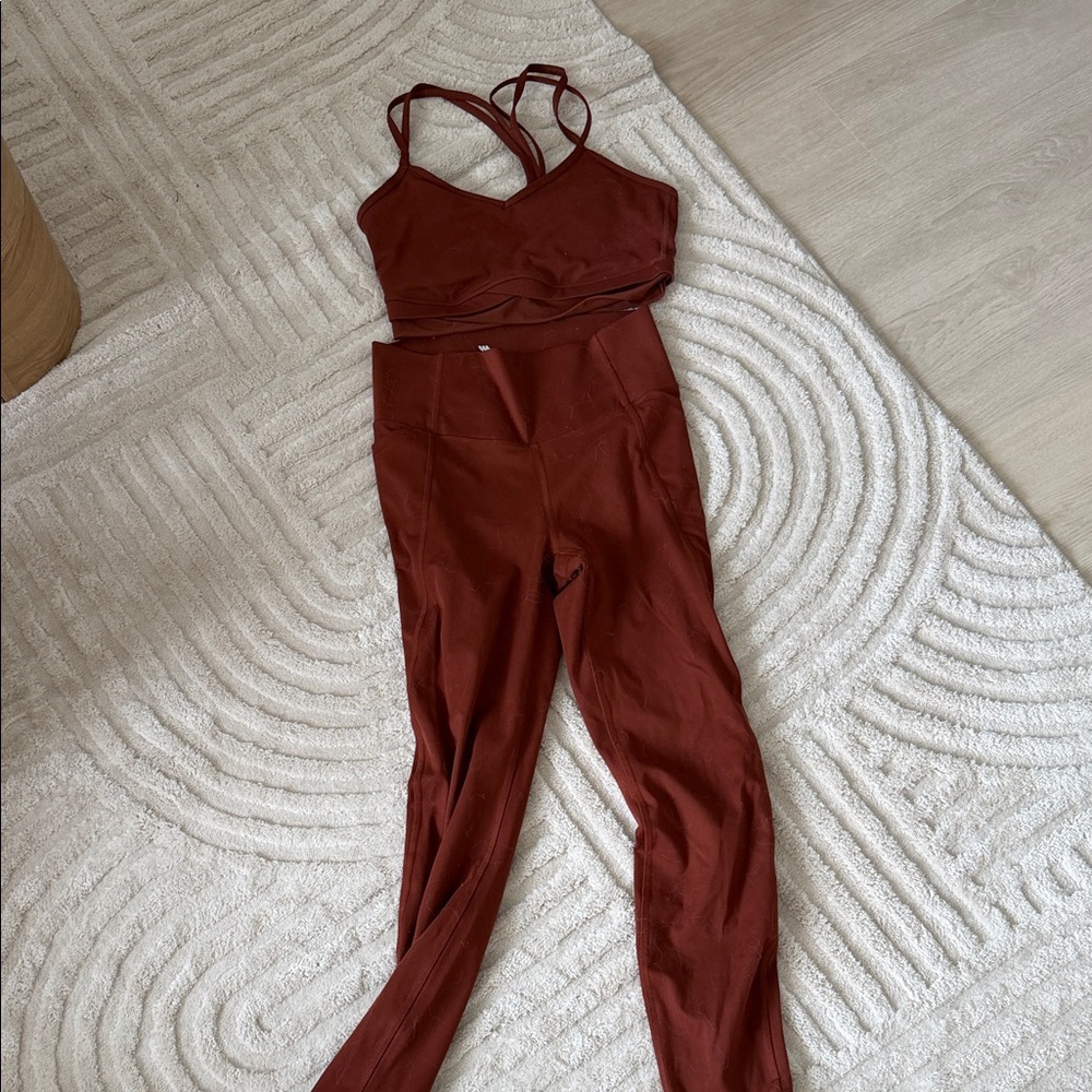 All in Motion Women's Rust Leggings and Top Set
